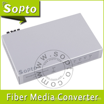 100base 8 UTP Ports Fiber Optical Media Converter (SPM-E18T4X-PX)